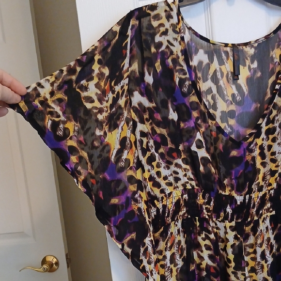 Sheer Leopard V-neck Maxi Cover-up - Picture 5 of 7